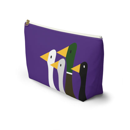 Nifty Ducks Co. Logo2 - ducks - purple - Accessory Pouch w T-bottom