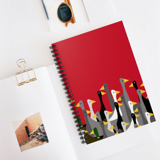 Not as many ducks - red - Spiral Notebook - Ruled Line