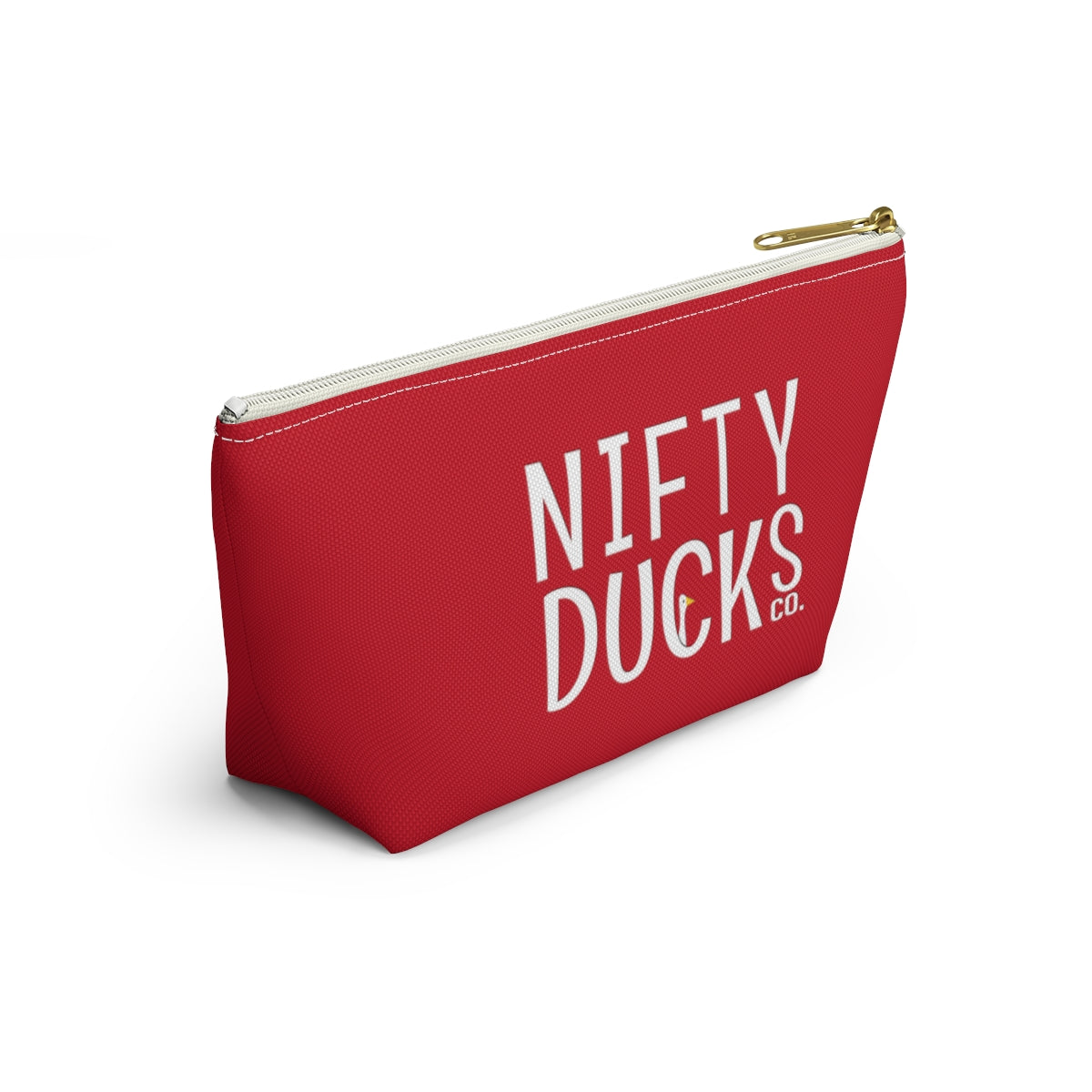 Nifty Ducks Co. Logo2 - red - Accessory Pouch w T-bottom