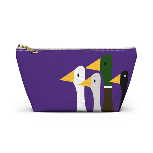 Nifty Ducks Co. Logo2 - ducks - purple - Accessory Pouch w T-bottom