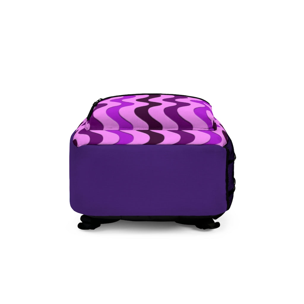 Vertical retro wavy purple and pink - Backpack