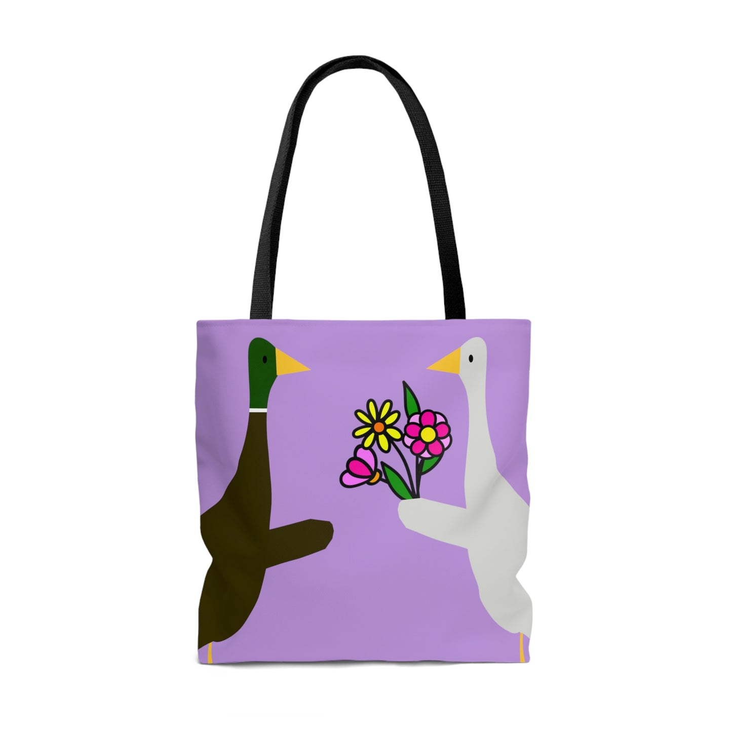 Ducks sharing flowers - Wisteria c197e1 - Tote Bag