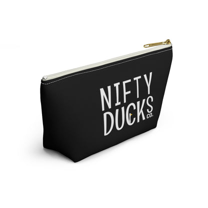 Nifty Ducks Co. Logo2 - black - Accessory Pouch w T-bottom